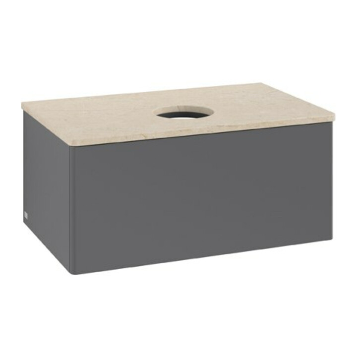 V&B Meuble sous lavabo sans structure de façade Antao 80x36x50 cm, WBP botti., Anthracite m Lac