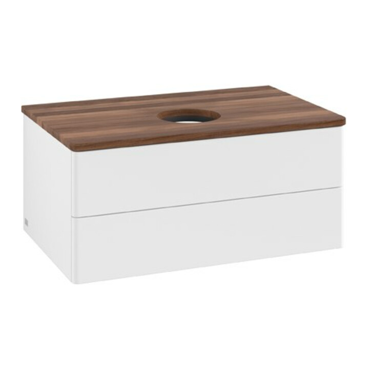 V&B Meuble sous lavabo sans structure de façade Antao 80x36x50cm, couleur WBP blanc, avec Lac
