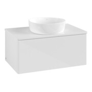 V&B Meuble sous lavabo sans structure de façade Antao 80x36x50cm, couleur WBP Lac, blanc brillant Lac