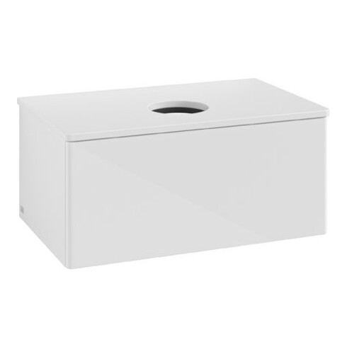 V&B Meuble sous lavabo sans structure de façade Antao 80x36x50cm, couleur WBP Lac, blanc brillant Lac