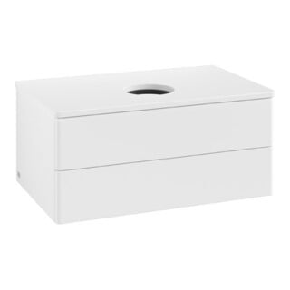 V&B Meuble sous lavabo sans structure de façade Antao 80x36x50cm, couleur WBP Lac, blanc laqué