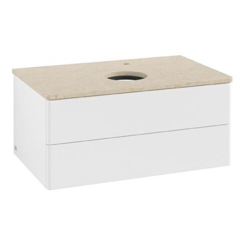 V&B Meuble sous lavabo sans structure de façade Antao 80x36x50cm, HL, WBP botti., blanc avec Lac