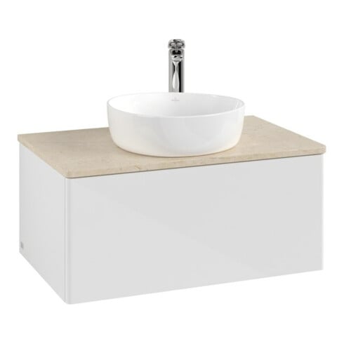 V&B Meuble sous lavabo sans structure de façade Antao 80x36x50cm, HL, WBP botti., blanc brillant Lac