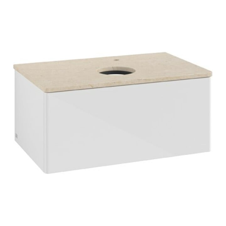 V&B Meuble sous lavabo sans structure de façade Antao 80x36x50cm, HL, WBP botti., blanc brillant Lac