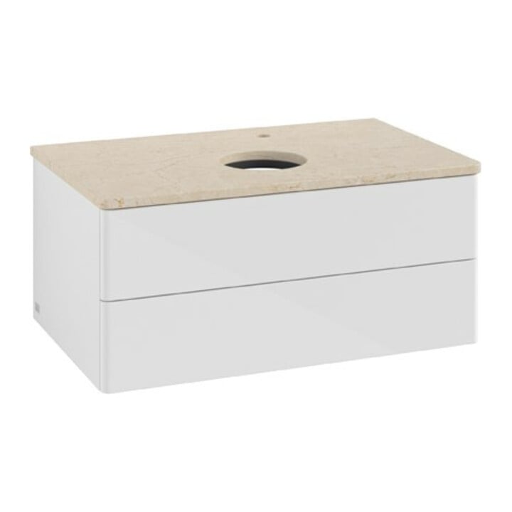 V&B Meuble sous lavabo sans structure de façade Antao 80x36x50cm, HL, WBP botti., blanc brillant Lac
