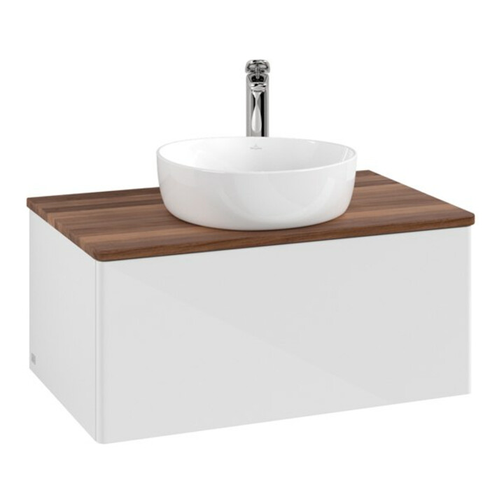 V&B Meuble sous lavabo sans structure de façade Antao 80x36x50cm, HL, WBP w. wal, blanc brillant Lac