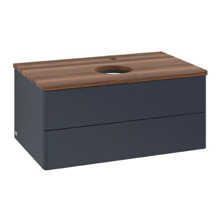V&B Meuble sous lavabo sans structure de façade Antao 80x36x50cm, HL, WBP w. wal, md bl. m Lac