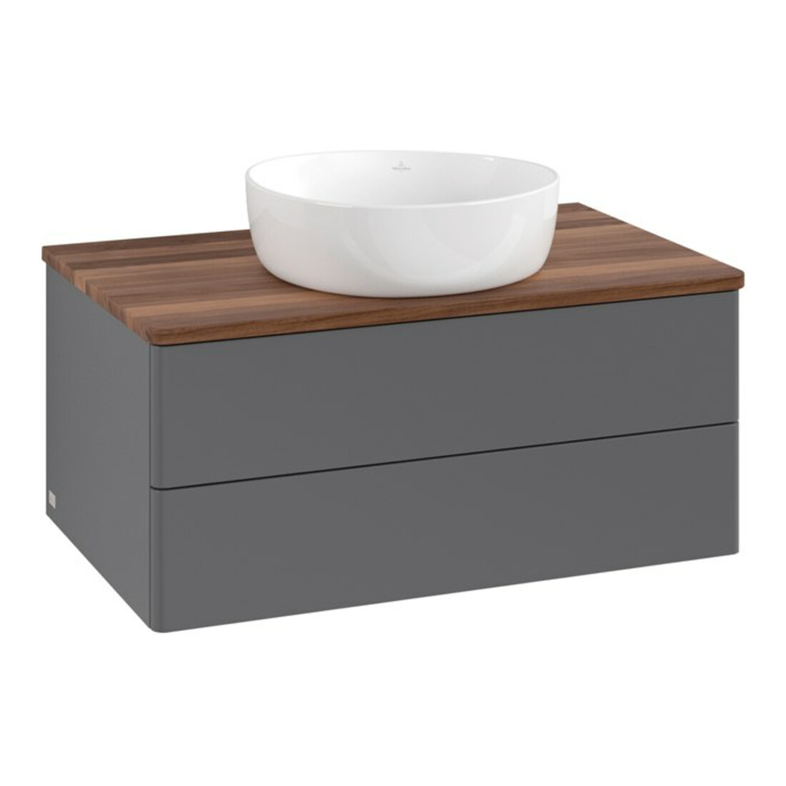 V&B Meuble sous lavabo sans structure de façade Antao 80x36x50cm, WBP blanc, Anthracite avec laque