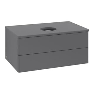 V&B Meuble sous-lavabo sans structure de façade Antao 80x36x50cm, WBP Laqué, Anthracite m Laqué