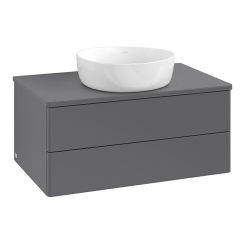 V&B Meuble sous-lavabo sans structure de façade Antao 80x36x50cm, WBP Laqué, Anthracite m Laqué
