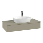 V&B Meuble sous lavabo sans structure de façade, avec éclairage Antao 100x19x50cm, couleur WBP Lac, blanc brillant Lac