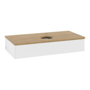 V&B Meuble sous-lavabo sans structure de façade, avec éclairage Antao 100x19x50cm, WBP hon. Oa, blanc m Lac-3