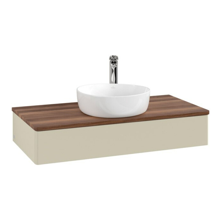 V&B Meuble sous-lavabo sans structure de façade, avec éclairage Antao 100x19x50cm, WBP w. wal, si Gr m Lac