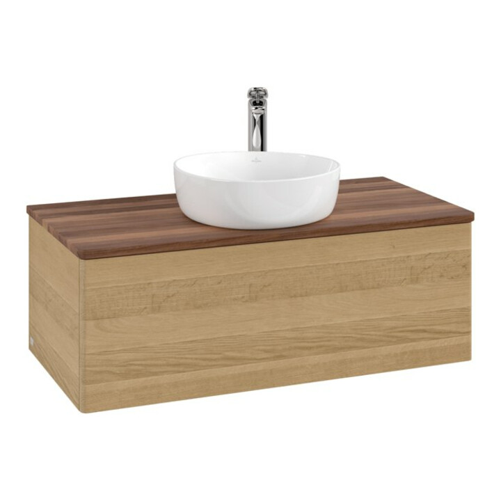 V&B Meuble sous-lavabo sans structure de façade, avec éclairage Antao 100x36x50cm, HL, WBP w. wal, hon. Oa