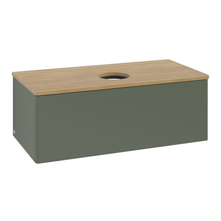 V&B Meuble sous lavabo sans structure de façade, avec éclairage Antao 100x36x50cm, WBP hon. Oa, lea gre. m Lac