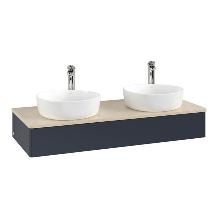 V&B Meuble sous lavabo sans structure de façade, avec éclairage Antao 120x19x50cm, H I P, WBP botti., md b m Lac