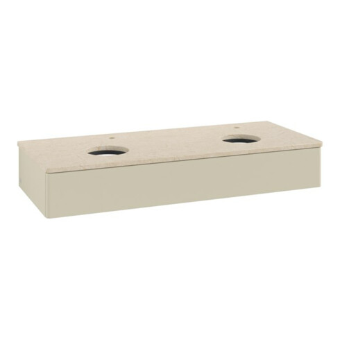 V&B Meuble sous lavabo sans structure de façade, avec éclairage Antao 120x19x50cm, H I P, WBP botti., si Gr m Lac