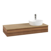 V&B Meuble sous lavabo sans structure de façade, avec éclairage Antao 120x19x50cm, H I P, WBP chêne hon. Oa, blanc wal-3