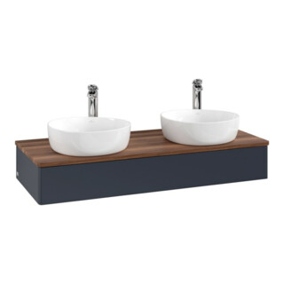 V&B Meuble sous lavabo sans structure de façade, avec éclairage Antao 120x19x50cm, H I P, WBP w wal, md bl. m Lac