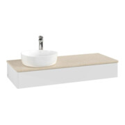 V&B Meuble sous lavabo sans structure de façade, avec éclairage Antao 120x19x50cm, HI, WBP botti., blanc brillant Lac-4