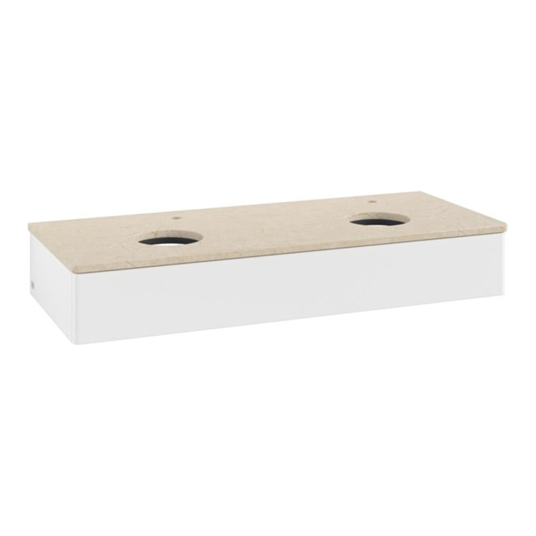 V&B Meuble sous lavabo sans structure de façade, avec éclairage Antao 120x19x50cm, HI, WBP botti., blanc mat avec laque