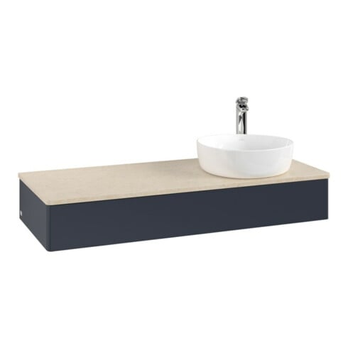 V&B Meuble sous lavabo sans structure de façade, avec éclairage Antao 120x19x50cm, HI, WBP botti., md b m Lac