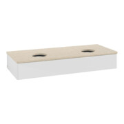 V&B Meuble sous lavabo sans structure de façade, avec éclairage Antao 120x19x50cm, WBP botti., blanc brillant Lac