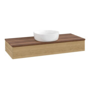 V&B Meuble sous lavabo sans structure de façade, avec éclairage Antao 120x19x50cm, WBP couleur w. wal, chêne miel