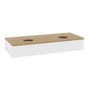 V&B Meuble sous lavabo sans structure de façade, avec éclairage Antao 120x19x50cm, WBP hon. Oa, blanc mat Lac