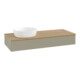 V&B Meuble sous lavabo sans structure de façade, avec éclairage Antao 120x19x50cm, WBP hon. Oa, gris mat avec laque
