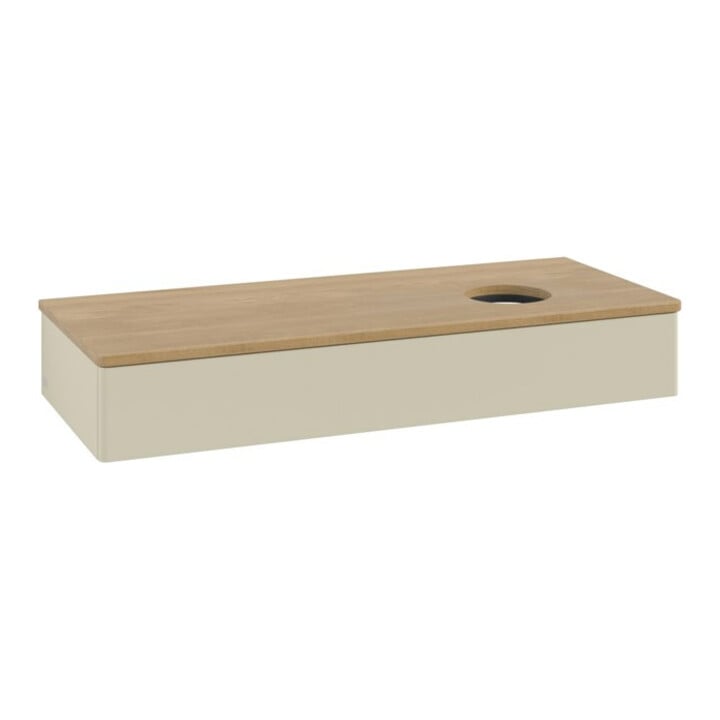 V&B Meuble sous lavabo sans structure de façade, avec éclairage Antao 120x19x50cm, WBP hon. Oa, si Gr m Lac