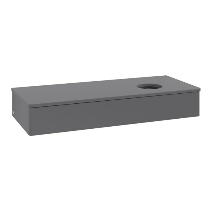 V&B Meuble sous-lavabo sans structure de façade, avec éclairage Antao 120x19x50cm, WBP Laqué, Anthracite m Laqué