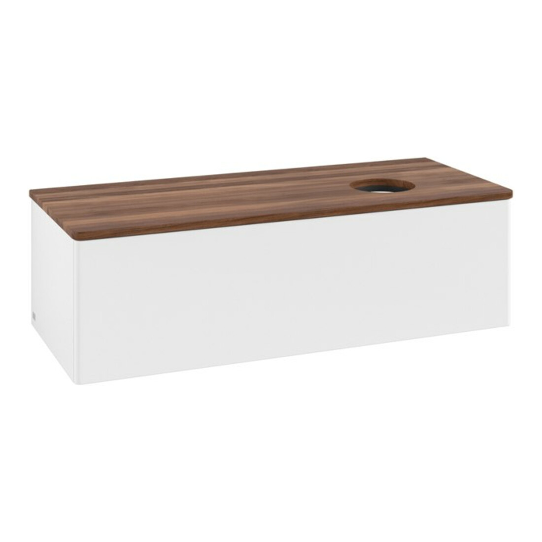 V&B Meuble sous-lavabo sans structure de façade, avec éclairage Antao 120x36x50cm, couleur WBP blanc wal, blanc m Lac