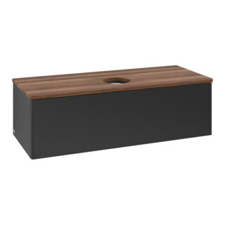 V&B Meuble sous-lavabo sans structure de façade, avec éclairage Antao 120x36x50cm, couleur WBP blanc wal, bleu m Lac