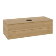 V&B Meuble sous-lavabo sans structure de façade, avec éclairage Antao 120x36x50cm, couleur WBP chêne hon. Oa, chêne hon.