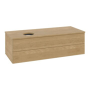 V&B Meuble sous-lavabo sans structure de façade, avec éclairage Antao 120x36x50cm, couleur WBP chêne hon. Oa, chêne hon.