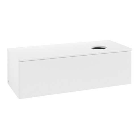 V&B Meuble sous-lavabo sans structure de façade, avec éclairage Antao 120x36x50cm, couleur WBP Lac, blanc avec Lac