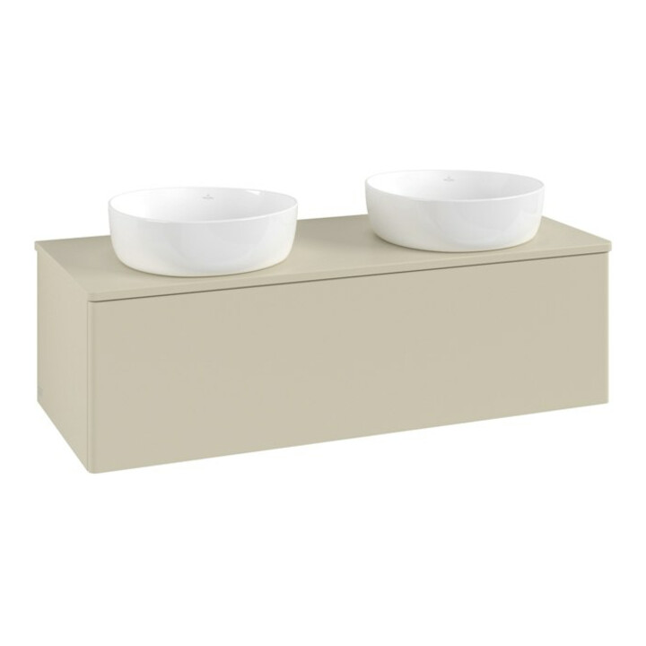V&B Meuble sous-lavabo sans structure de façade, avec éclairage Antao 120x36x50cm, couleur WBP Lac, si Gr m Lac