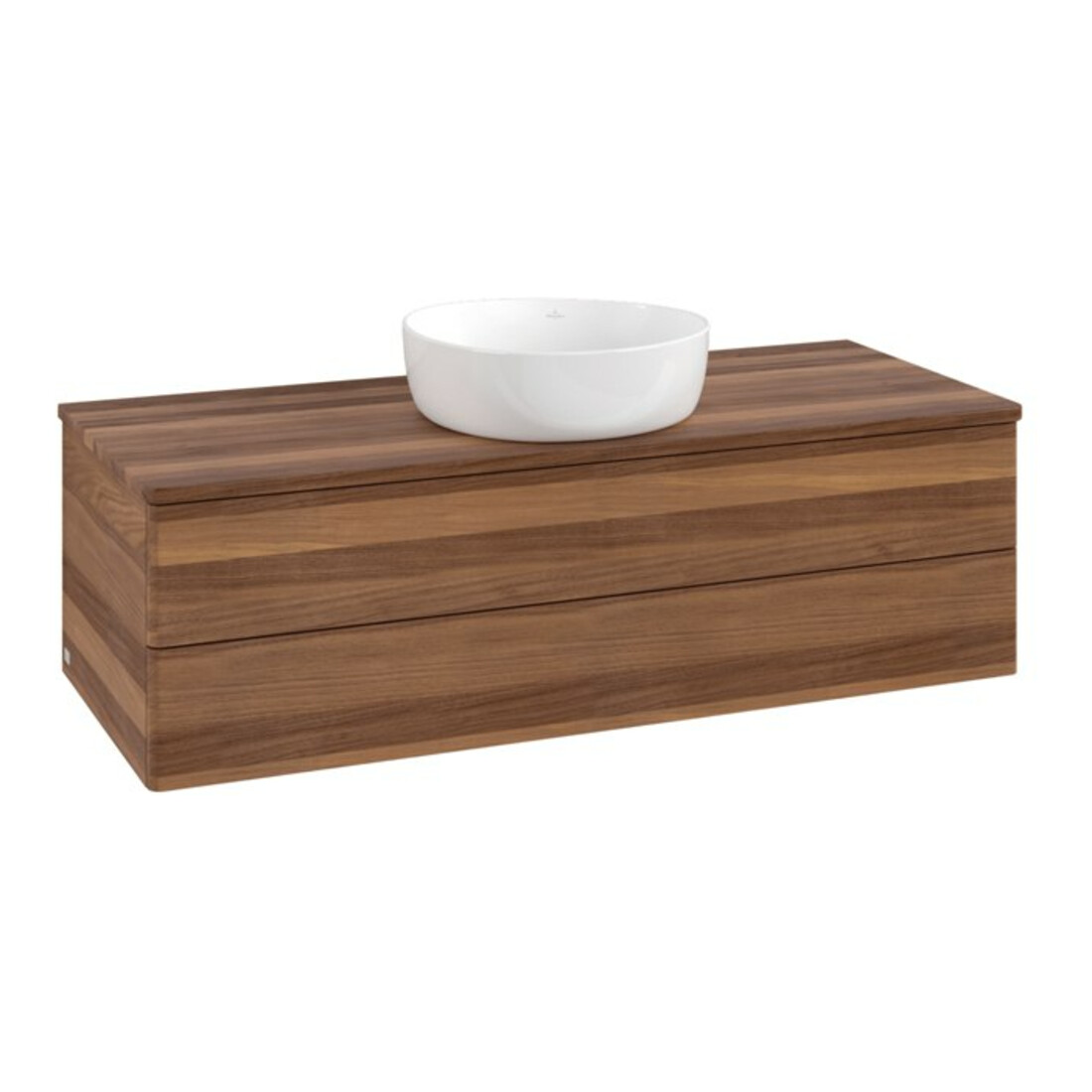 V&B Meuble sous-lavabo sans structure de façade, avec éclairage Antao 120x36x50cm, couleur WBP w. noyer, w. walnut