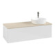 V&B Meuble sous lavabo sans structure de façade, avec éclairage Antao 120x36x50cm, H I P, WBP botti., blanc brillant Lac-3