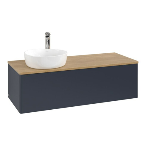 V&B Meuble sous lavabo sans structure de façade, avec éclairage Antao 120x36x50cm, H I P, WBP chêne hon., avec poignée m Lac