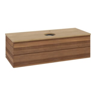 V&B Meuble sous-lavabo sans structure de façade, avec éclairage Antao 120x36x50cm, H-I-P, WBP hon. Oa, blanc wal