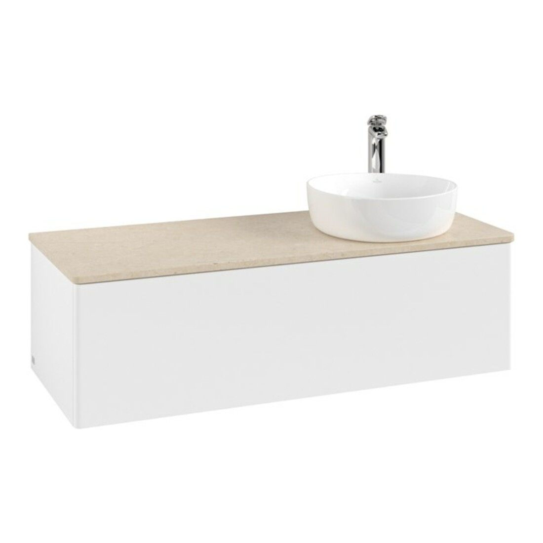 V&B Meuble sous lavabo sans structure de façade, avec éclairage Antao 120x36x50cm, HI, WBP botti., blanc mat avec laque