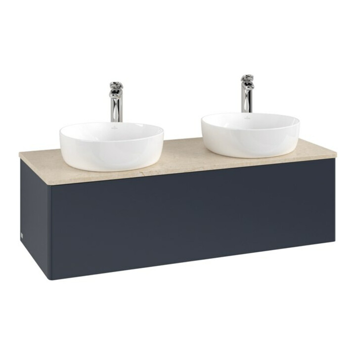 V&B Meuble sous lavabo sans structure de façade, avec éclairage Antao 120x36x50cm, HI, WBP botti., md b m Lac