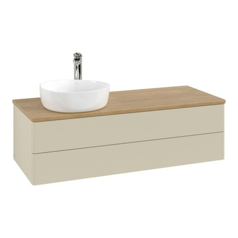 V&B Meuble sous lavabo sans structure de façade, avec éclairage Antao 120x36x50cm, HI, WBP chêne, si G m Lac