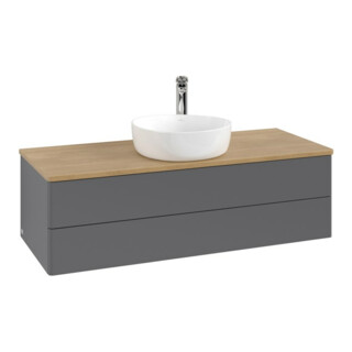 V&B Meuble sous lavabo sans structure de façade, avec éclairage Antao 120x36x50cm, HI, WBP hon. Oa, A m Lac