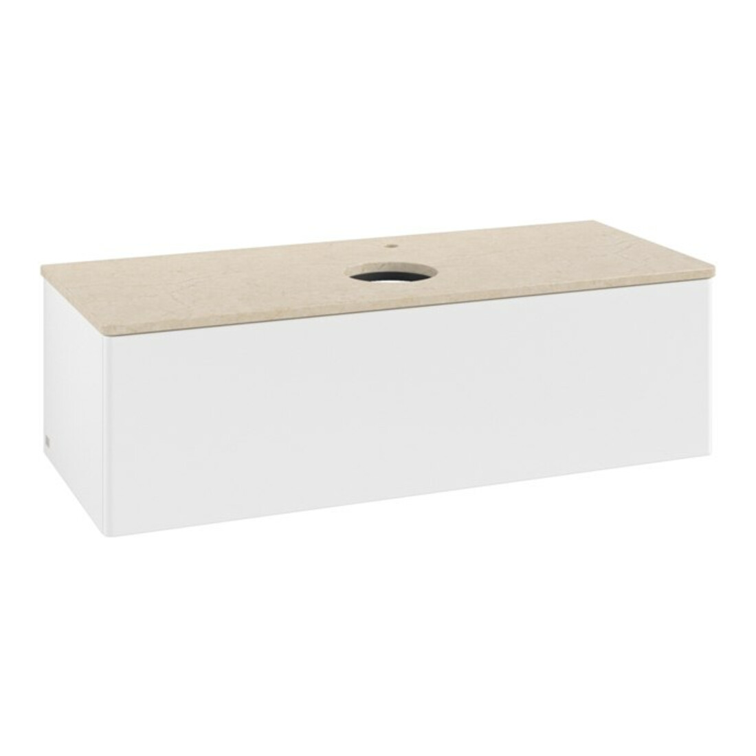 V&B Meuble sous lavabo sans structure de façade, avec éclairage Antao 120x36x50cm, HL, WBP botti., blanc mat avec laque