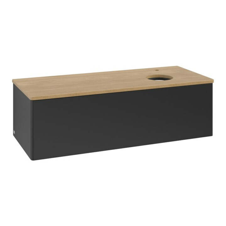 V&B Meuble sous-lavabo sans structure de façade, avec éclairage Antao 120x36x50cm, HL, WBP chêne hon. Oa, bleu m Lac