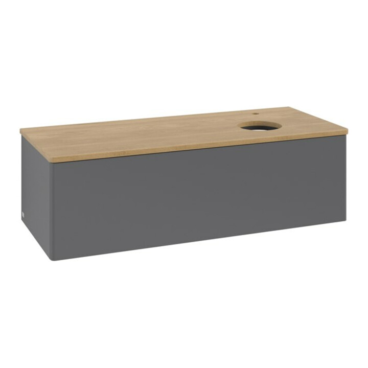 V&B Meuble sous lavabo sans structure de façade, avec éclairage Antao 120x36x50cm, HL, WBP hon. Oa, A m Lac