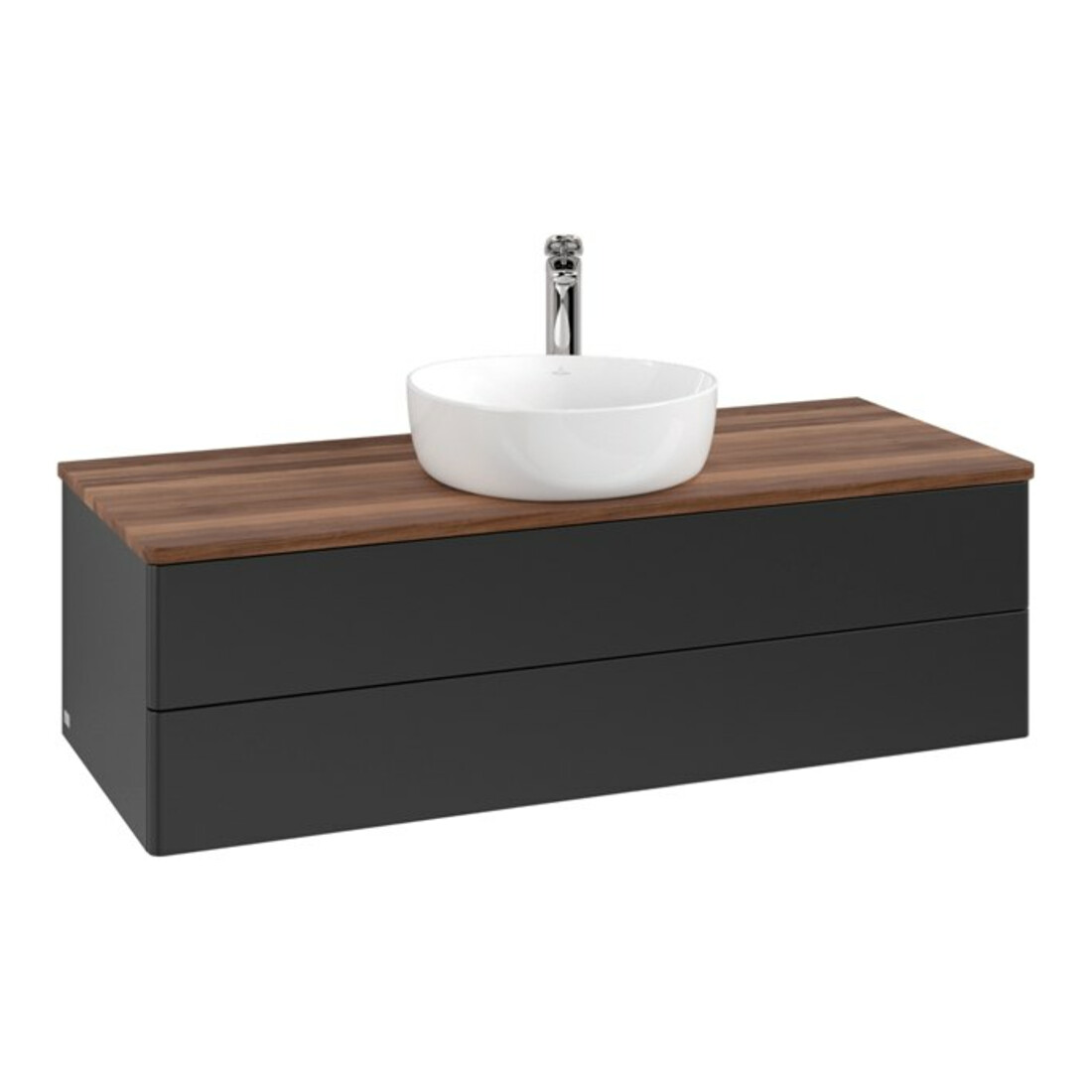V&B Meuble sous lavabo sans structure de façade, avec éclairage Antao 120x36x50cm, HL, WBP w. wal, bla m Lac